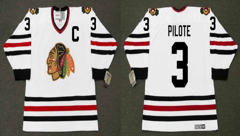 2019 Men Chicago Blackhawks 3 Pilote white CCM NHL jerseys